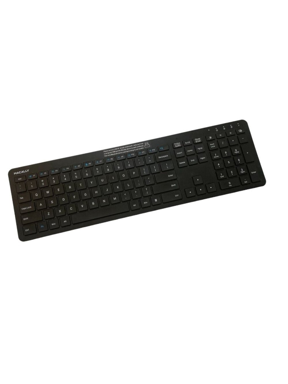 Macally Lightweight Wireless Keyboard-USB RF Dangle Underneath-Black-2.4G-GUC
